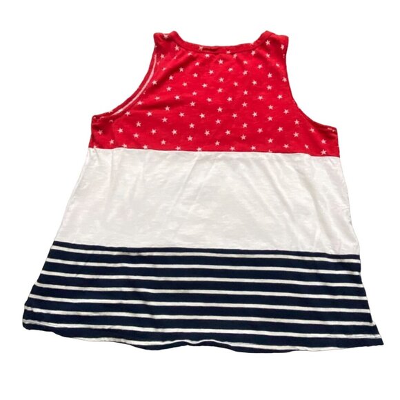 Maurices 24/7 Womens Red/White/Blue 'America' Tank Top-Size Large-GUC - Picture 5 of 5